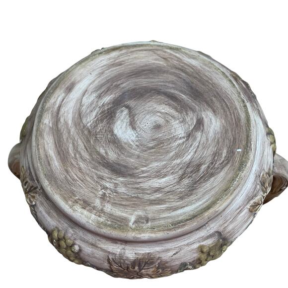 Vintage VTG Large Castle Style Ceramic Cookie Jar Small Chip Inside Lid - Picture 8 of 10